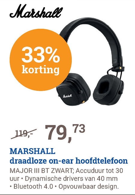 Marshall   koptelefoon folder aanbieding bij  BCC - details