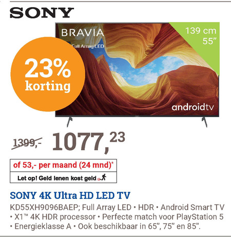 Sony   4k ultrahd televisies folder aanbieding bij  BCC - details