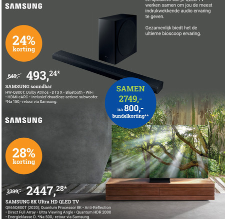 Samsung   4k ultrahd televisies, soundbar folder aanbieding bij  BCC - details