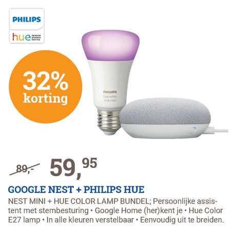 Philips   smart ledlamp folder aanbieding bij  BCC - details