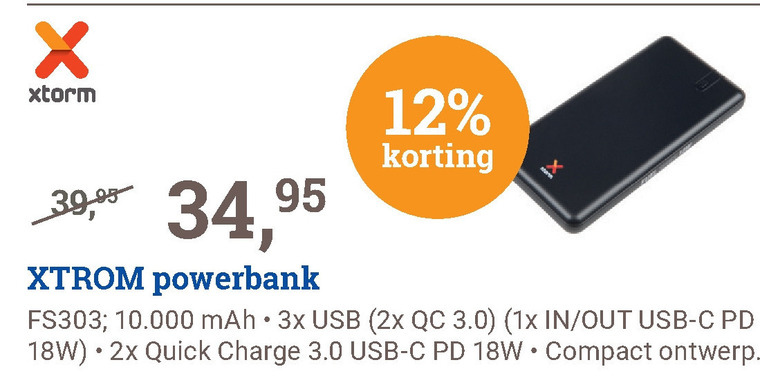 xtorm   oplaadbare accu folder aanbieding bij  BCC - details