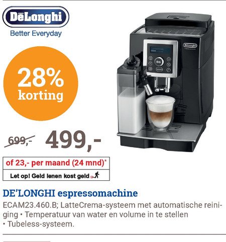 DeLonghi   espressoapparaat folder aanbieding bij  BCC - details