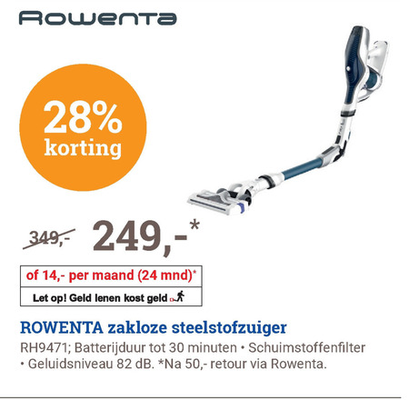 Rowenta   steelstofzuiger folder aanbieding bij  BCC - details