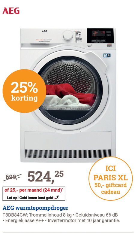 AEG   warmtepompdroger folder aanbieding bij  BCC - details