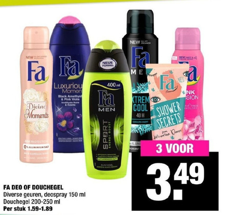 Fa   douchegel, deodorant folder aanbieding bij  Big Bazar - details