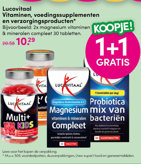 Lucovitaal   multivitaminen, voedingssupplement folder aanbieding bij  DA - details