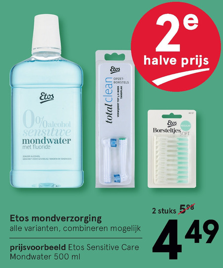 Etos Huismerk   mondverzorging, mondwater folder aanbieding bij  Etos - details