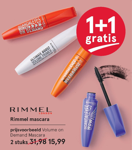 Rimmel   mascara folder aanbieding bij  Etos - details