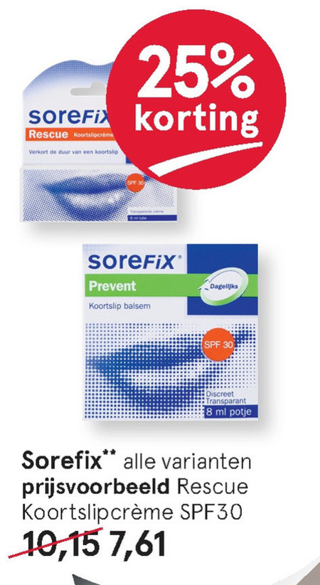 Sorefix   koortslipcreme folder aanbieding bij  Etos - details