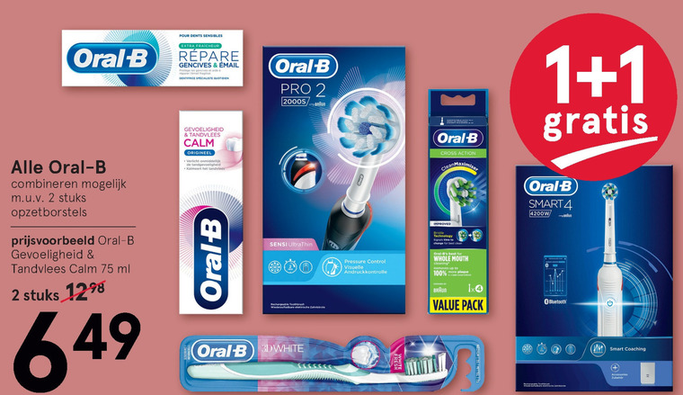 Braun Oral-B   flosdraad, opzetborstel folder aanbieding bij  Etos - details