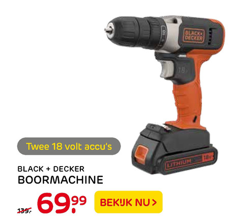 Black and Decker   accuboormachine folder aanbieding bij  Praxis - details