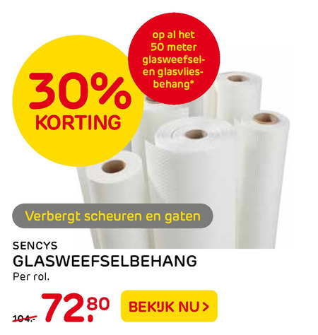 Sencys   glasweefselbehang folder aanbieding bij  Praxis - details