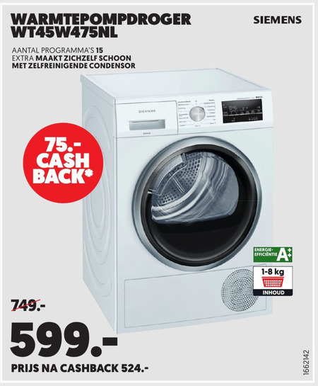 Siemens   warmtepompdroger folder aanbieding bij  Mediamarkt - details