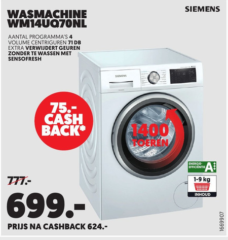 Siemens   wasmachine folder aanbieding bij  Mediamarkt - details