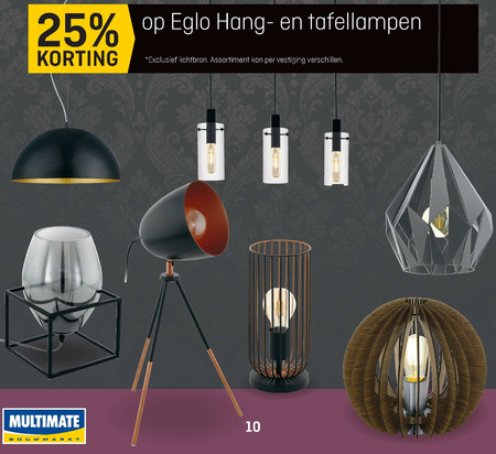 Eglo   tafellamp, hanglamp folder aanbieding bij  Multimate - details