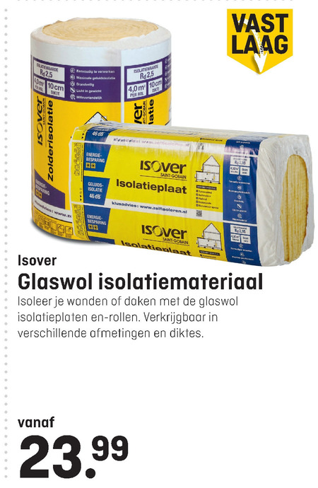 Isover   isolatiemateriaal, glaswol folder aanbieding bij  Multimate - details