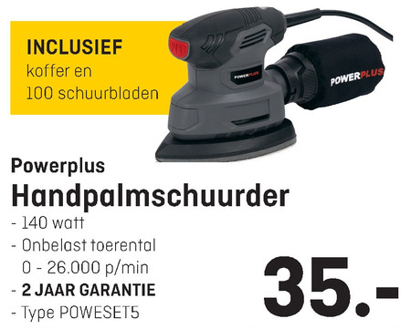 powerplus   schuurmachine folder aanbieding bij  Hubo - details