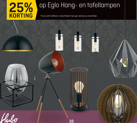 Eglo   tafellamp, hanglamp folder aanbieding bij  Hubo - details