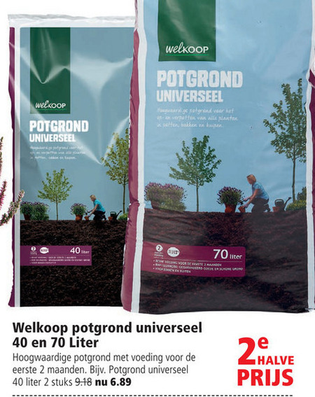 Welkoop Huismerk   potgrond folder aanbieding bij  Welkoop - details