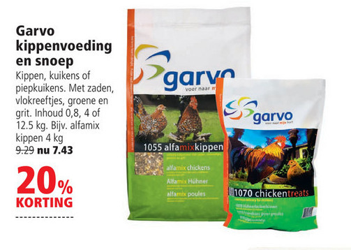 Garvo   kippenvoer folder aanbieding bij  Welkoop - details