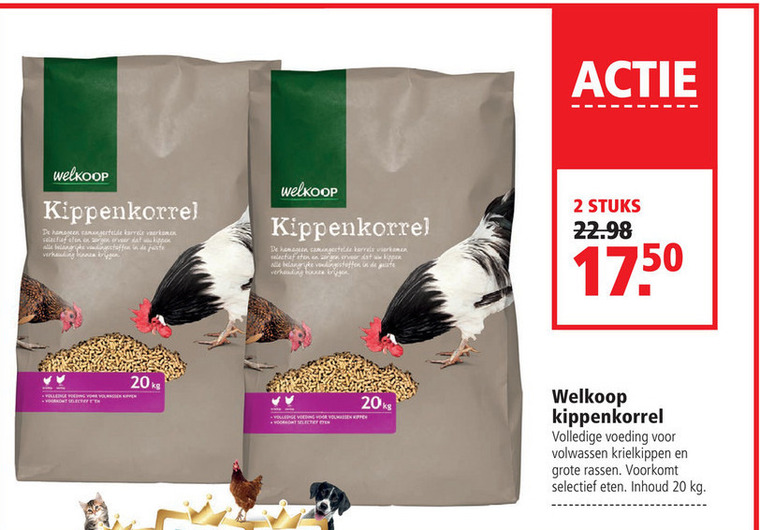 Welkoop Huismerk   kippenvoer folder aanbieding bij  Welkoop - details