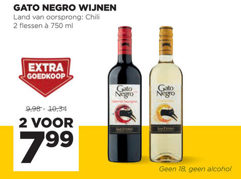 Gato Negro   rode wijn, witte wijn folder aanbieding bij  Jumbo - details