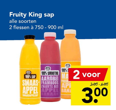 Fruity King   vruchtensap, fruitsmoothie folder aanbieding bij  Deen - details