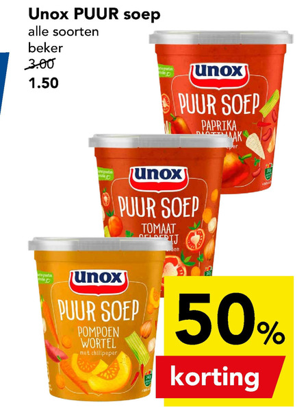 Unox   soep folder aanbieding bij  Deen - details