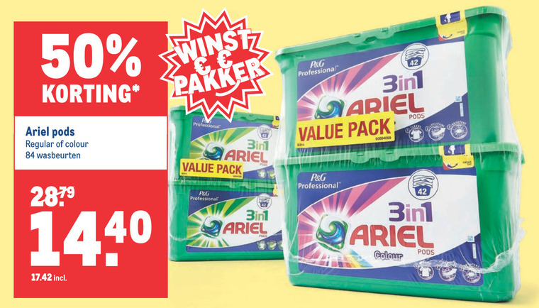 Ariel   wasmiddel folder aanbieding bij  Makro - details