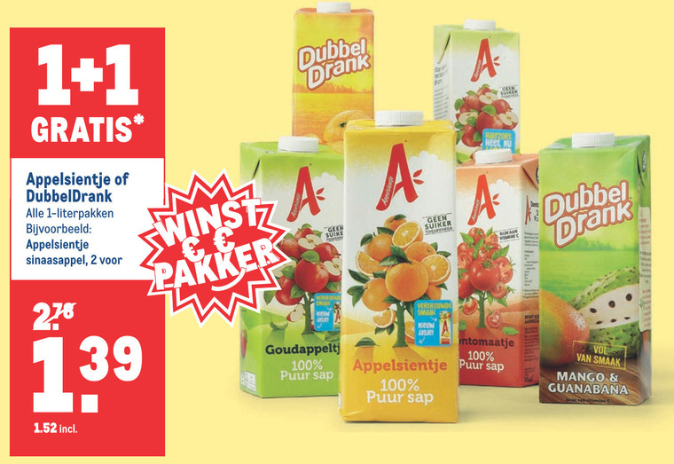 Dubbeldrank   fruitdrank folder aanbieding bij  Makro - details