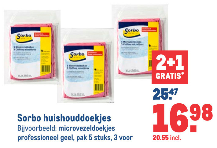 Sorbo   microvezeldoekjes, huishouddoekjes folder aanbieding bij  Makro - details