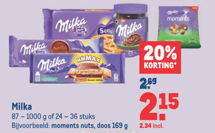 Milka   biscuits, chocolade folder aanbieding bij  Makro - details