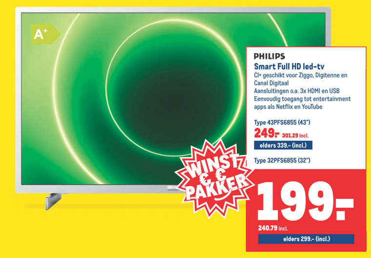 Philips   led breedbeeldtelevisie folder aanbieding bij  Makro - details