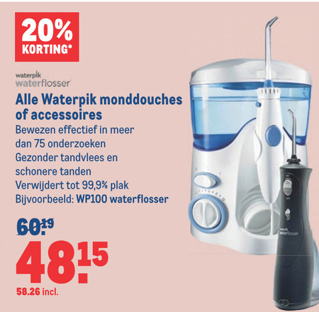 Waterpik   tandenflosapparaat folder aanbieding bij  Makro - details