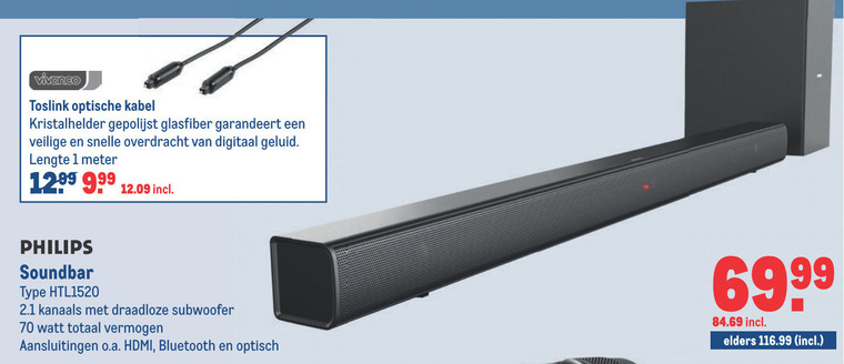 Philips   soundbar folder aanbieding bij  Makro - details