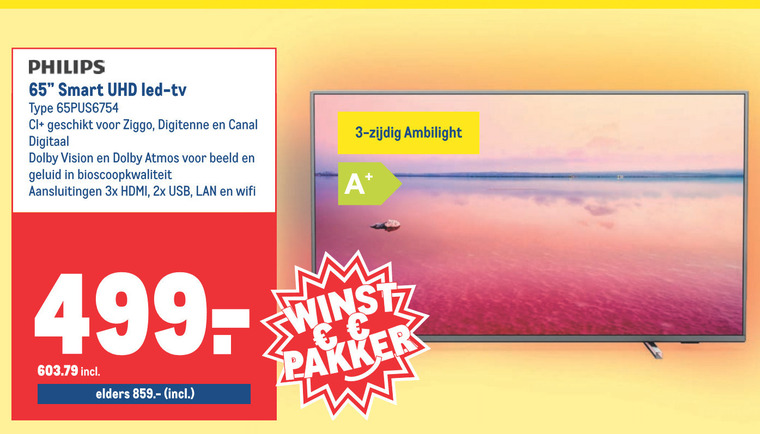 Philips   4k ultrahd televisies folder aanbieding bij  Makro - details