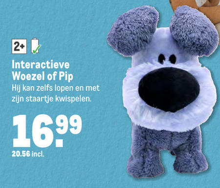 Woezel en Pip   interactieve speelfiguur, pluche en knuffels folder aanbieding bij  Makro - details