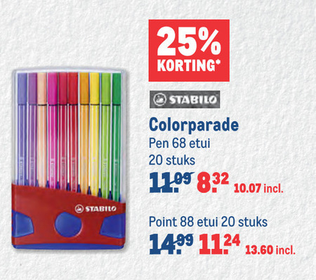 Stabilo   fineliners, viltstiften folder aanbieding bij  Makro - details