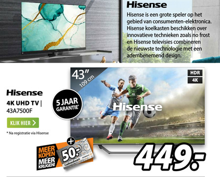 Hisense   4k ultrahd televisies folder aanbieding bij  Expert - details