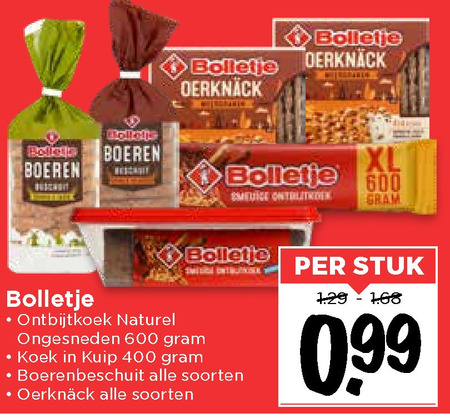 Bolletje   beschuit, ontbijtkoekreep folder aanbieding bij  Vomar - details