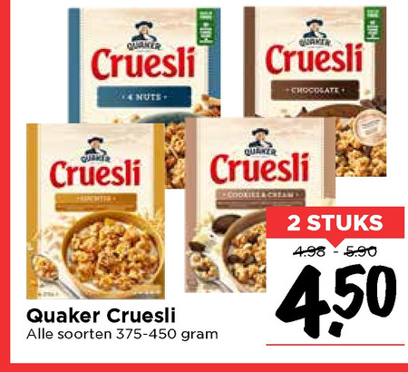 Quaker   cruesli folder aanbieding bij  Vomar - details