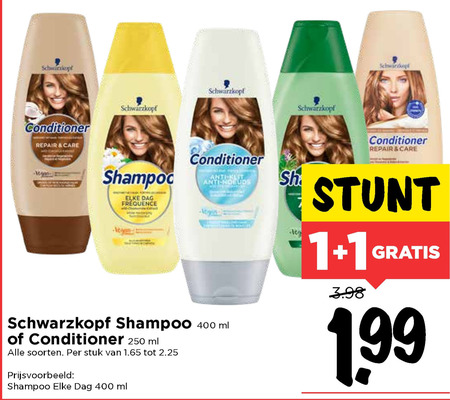 Schwarzkopf   shampoo, conditioner folder aanbieding bij  Vomar - details