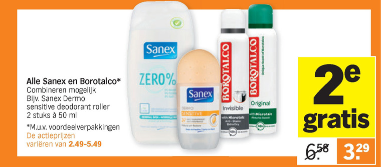 Sanex   deodorant, douchegel folder aanbieding bij  Albert Heijn - details