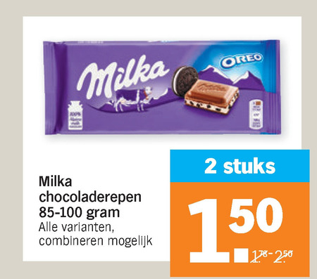 Milka   chocolade folder aanbieding bij  Albert Heijn - details