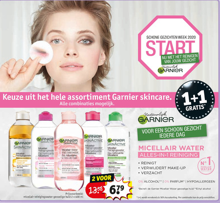 Garnier Skin Active   gezichtsreiniging, reinigingslotion folder aanbieding bij  Kruidvat - details