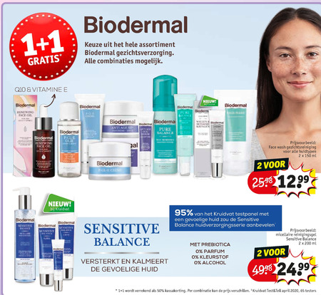 Biodermal   gezichtsverzorging, gezichtsreiniging folder aanbieding bij  Kruidvat - details