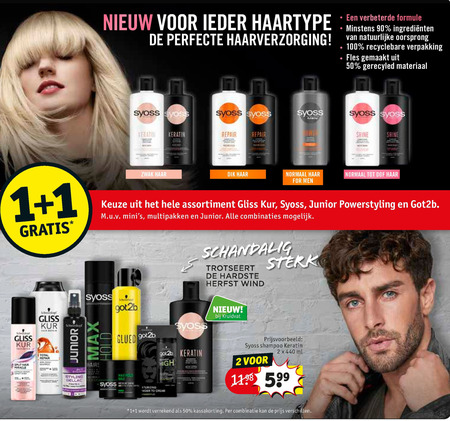 Syoss   shampoo, haarverzorging folder aanbieding bij  Kruidvat - details