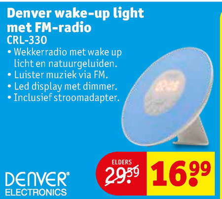 Denver   wekkerlamp, wekkerradio folder aanbieding bij  Kruidvat - details