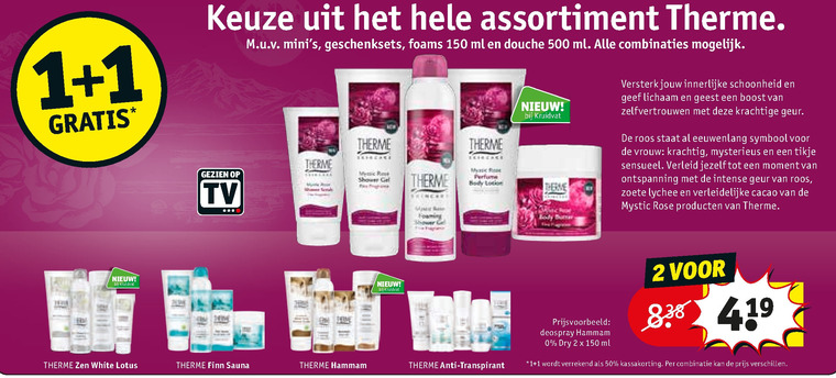 Therme   huidverzorging, douchegel folder aanbieding bij  Kruidvat - details