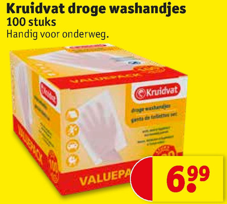 Kruidvat Huismerk   wegwerp washandje folder aanbieding bij  Kruidvat - details